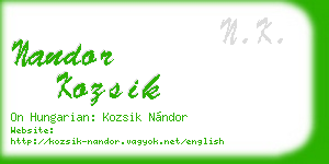 nandor kozsik business card